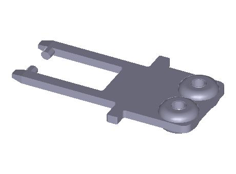 Straight actuator, with increased overtravel and rubber bush
