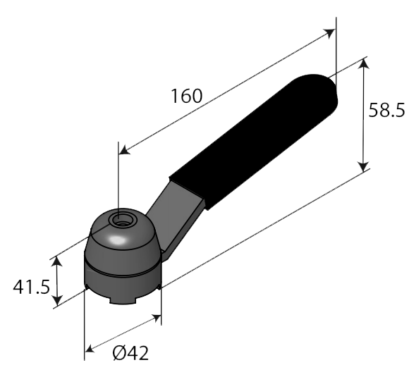 Eurobinox - Free CAD models - Handles for butterfly valve - Stainless ...