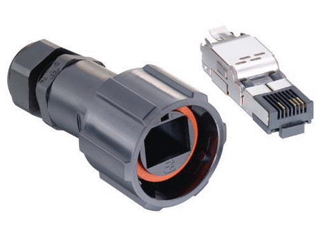 Sealed Ethernet, 8 Contact, Plug, RJ45, IP67 Common Core Series, Cable Mount