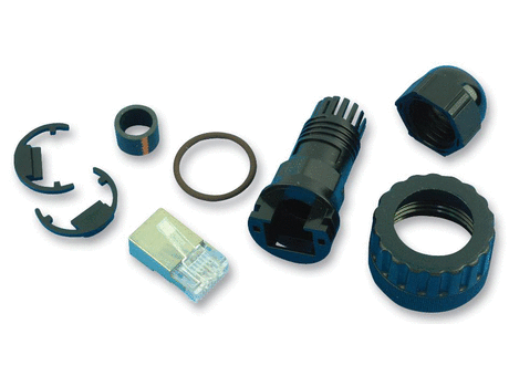 Sealed Ethernet, 8 Contact, Plug, RJ45, Cable Mount