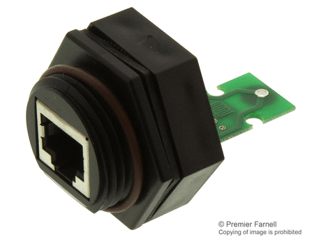 Sealed Ethernet, 8 Contact, Receptacle, RJ45, Panel Mount