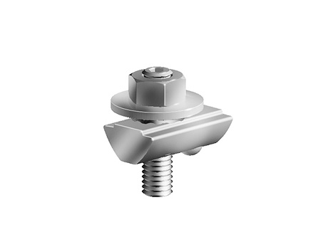 Erdungsanschluss Nut 8, Stahl verzinkt / Messing