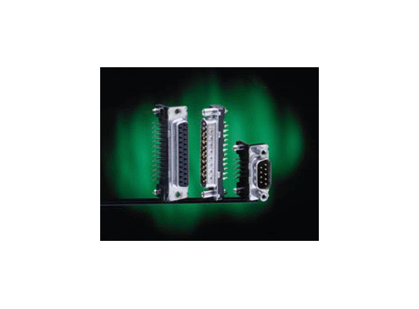 D-Subminiature Delta D Signal 9 way Pin Right Angle Solder US standard, 200 cycles, Harpoons + Threaded Insert UNC 4 - 40 + Elec cont., 1.6 mm PCB thickness