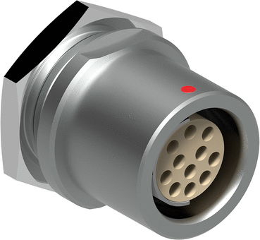 Fischer Connectors - Free CAD models - Panel Front Mounted Receptacle 5 ...