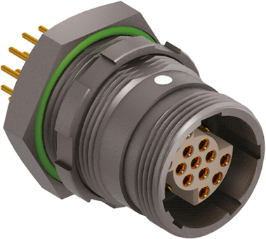 Panel Rear Mounted Receptacle Front-projecting Screw-locking 12 way LV IP68 unmated