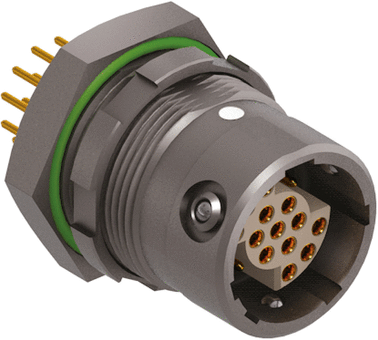 Panel Rear Mounted Receptacle Front-projecting Push-pull 9 way LV IP68 unmated