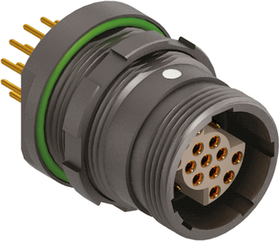 Panel Rear Mounted Receptacle Front-projecting Screw-locking 4 way LV IP68 unmated