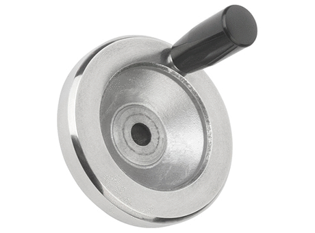 Hand Wheels - Disc - Aluminum - with Revolving Handle - Metric