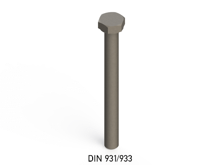Tube clamps Series A (DIN 3015, Part 1), Hexagon head screw SSL