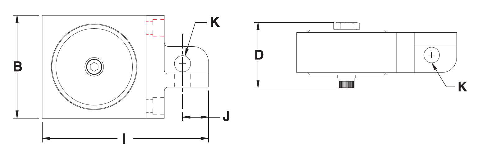 Dimensional drawing - Single-Bolt Style