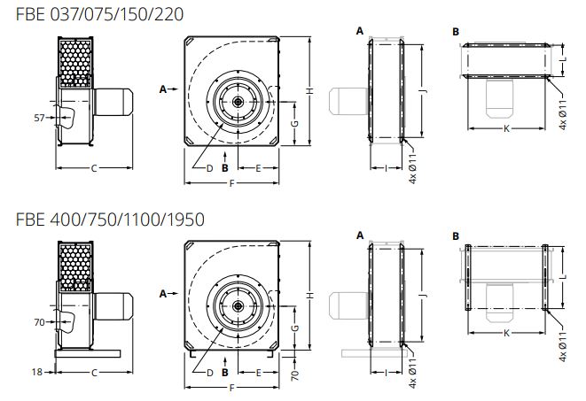 Fumex - Free CAD models - FBE - Centrifugal fan with high overall ...
