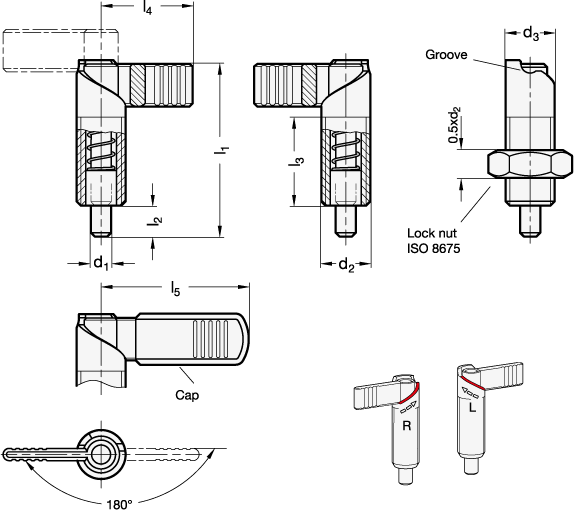 Modellen Stel GANTER - Gratis CAD-modellen - GN 721.6 Cam Action Indexing Plungers ...