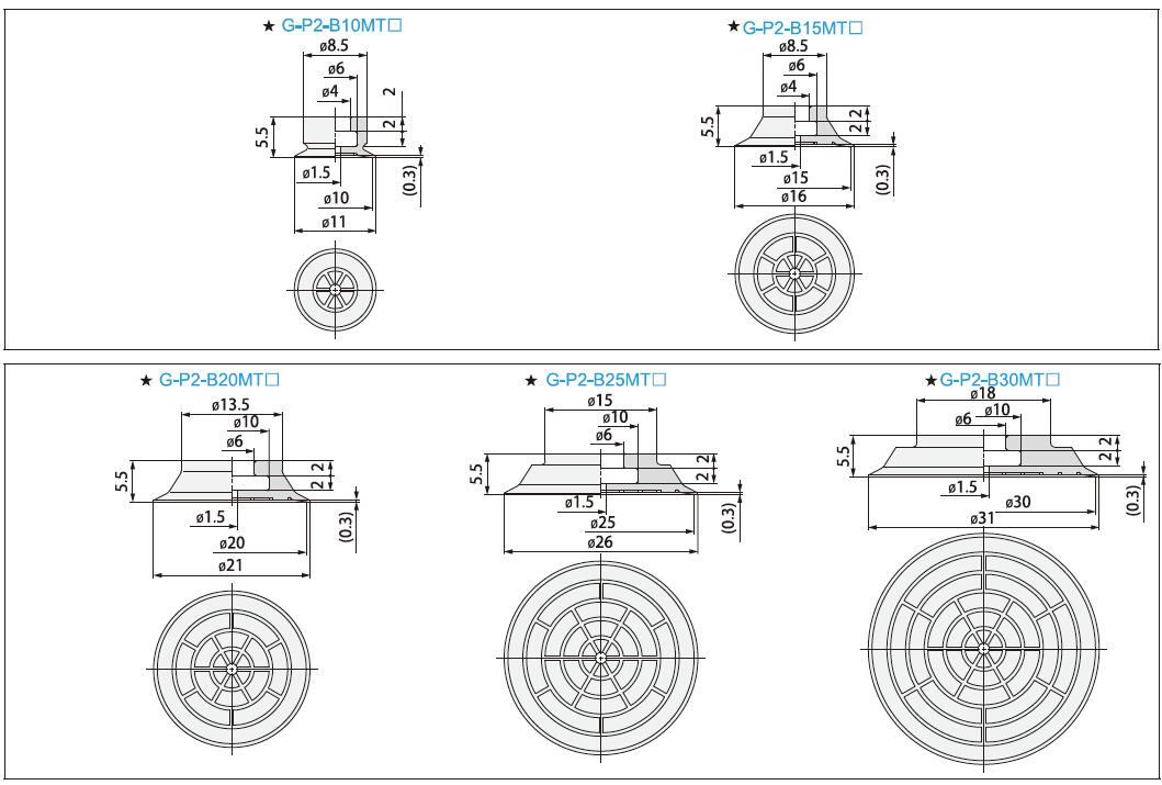 GINIER GROUP - Modelos CAD gratuitos - Vacuum Pad G-P2 Short Flat Type ...