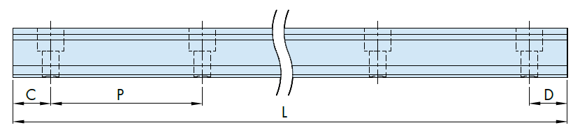 Dimensional drawing : Rail