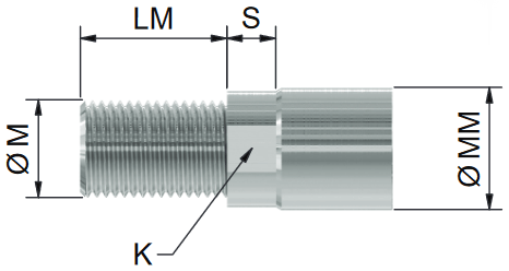 External thread rod end
