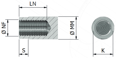Internal thread rod end