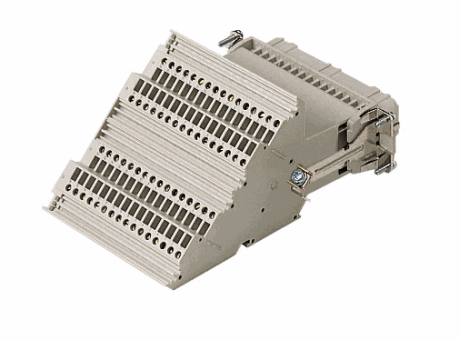 female insert, 64 poles + PE, with terminal block, spring terminal connection, 10A max, 250 V, 4kV, 3, with female contacts, silver plated, size "104.27" only bulkhead mounted housing, CLASS inserts, standard version