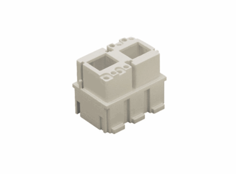 female insert, housing for RJ45 connectors, A max,  V, (8 poles (10A max - 250V/4kV/3)), 4kV, 3, socket inserts for 2 RJ45 female connectors and for 8 10A (CDF) female contacts, 3 modules, MIXO seres, customizable inserts