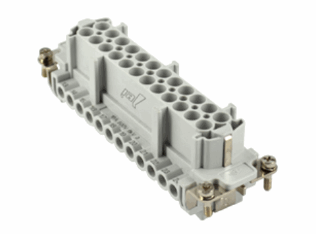 frutto presa, 24 poli + PE, connessione con morsetto a vite, 16A max, 500 V, 6kV, 3, con contatti femmina, stagnati, grandezza "104.27", frutti JEI, versione economica