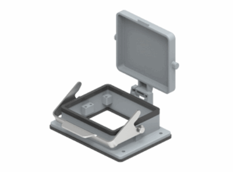 bulkhead mounting housing with 1 lever and aluminum cover, size "77.62", metal version