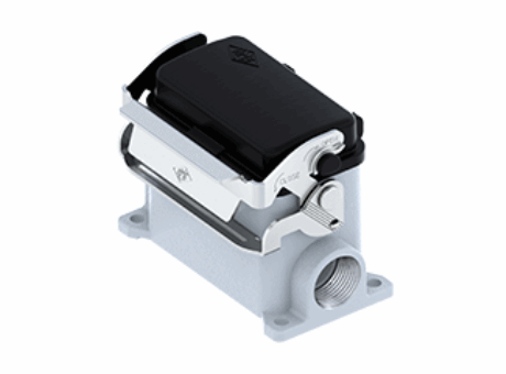 Sockelgehäuse, hoch, Gr.57.27, V-TYPE Alu, 1 Bügel Edelstahl, 1xPg 29 seitlich, Federdeckel