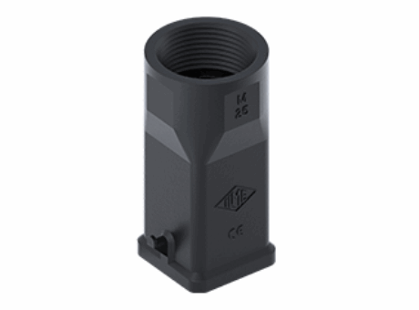 hood with 2 pegs and gasket, top entry, size "21.21", 1 x M25, insulating version, black