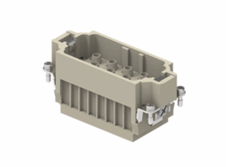 male insert, 12 + 2 poles + PE, crimp connection, 12 poles 40 A 690 V 8 kV 3 + 2 poles 10 A 250 V 4 kV 2, size "77.27", HNM inserts