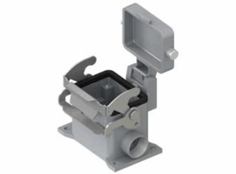 surface mounting housing with single lever in stainless steel and cover, size "44.27", M40 x 2, metal version, IP66/IP67
