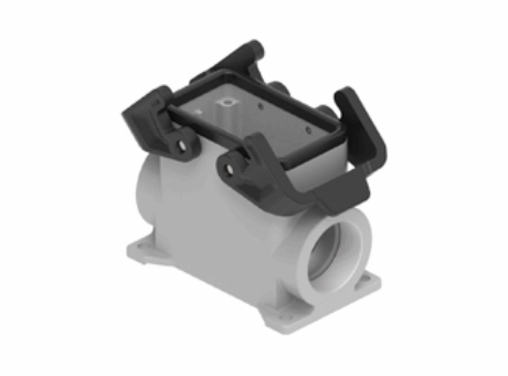 Sockelgehäuse, hoch, Gr.57.27, JEI Alu, 2 Bügel, M40 x 2 seitlich