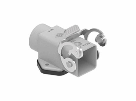 Anbaugehäuse, gewinkelt, Gr.21.21, Zink, 1 Bügel Edelstahl, 1xM20 seitlich, HNM