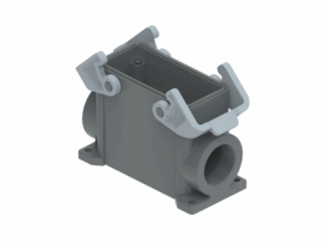 Sockelgehäuse, hoch, Gr.77.27, T-Type Kunststoff, 2 Bügel, 1xM32 seitlich, PE-Brücke