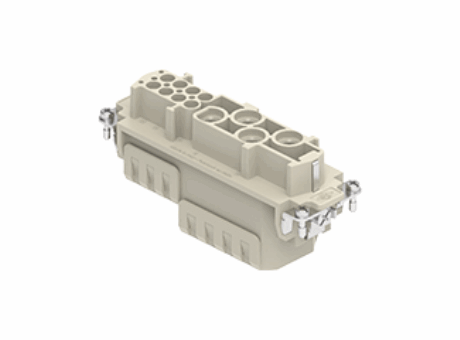 Female insert, RXC series, crimp connection, 4 + 8 poles + PE, 80 A 400 V 6 kV 3 / 16 A 230/400 V 4 kV 3, size 104.27, HNM - High Number of Matings version