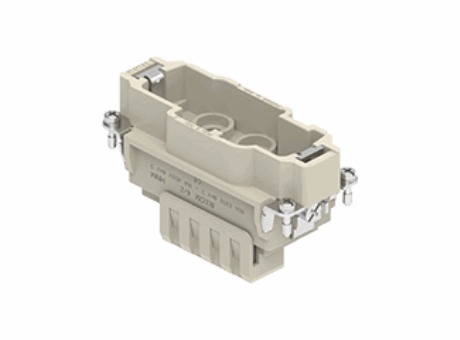 Male insert, RXC series, crimp connection, 4 + 2 poles + PE, 80 A 830 V 8 kV 3 / 16 A 400 V 6 kV 3, size 77.27, HNM - High Number of Matings version