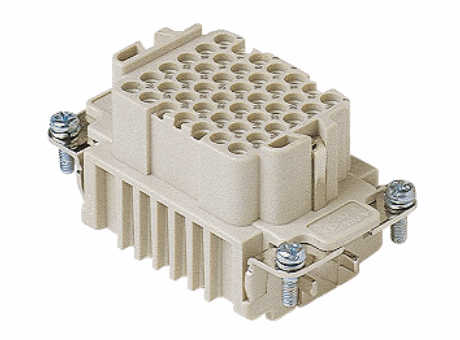 female insert, 42 poles + PE, crimp connections, 10A max, 250 V, 4kV, 2, for female contacts 10A, size "57.27", CLASS inserts, standard version