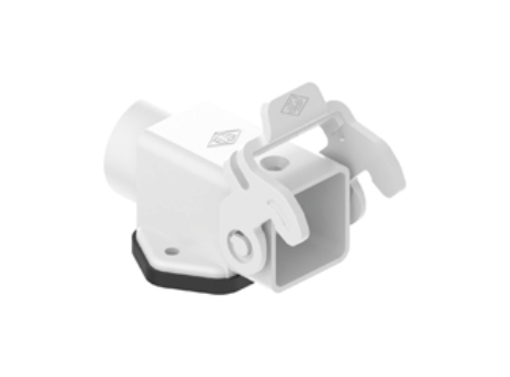 Angled Bulkhead mounting housing, CK series, with 1 lever, M20 cable entry, size 21.21