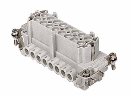 female insert, 32 poles + PE (2 inserts), screw terminal connections, 16A max, 500 V, 6kV, 3, with female contacts, silver plated, size "77.62", CLASS inserts, standard version