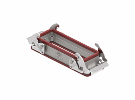 Bulkhead mounting housing, V-TYPE series, 180 °C series, with 2 levers, size 104.27