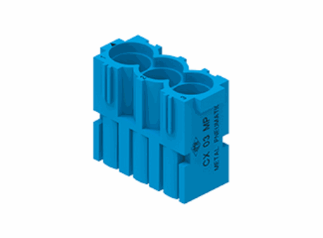 Frutti connettori serie MIXO, serie Mixo, per contatti pneumatici, 1 modulo, con 3 sedi per tubi diametro 3 - 4 - 6 mm