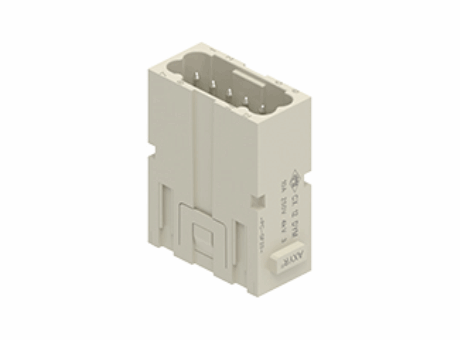 male modular insert, Mixo series, AXYR® spring push-in terminal connection without tools, 12 poles, 1 module, 10 A 250 V 4 kV 3