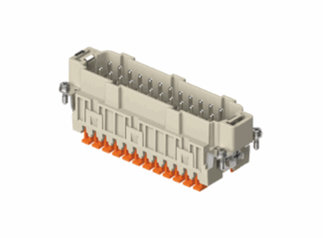 frutto spina, 24 poli + PE, connessione a molla SQUICH®, 16 A, 500 V, 6 kV, 3, contatti stampati argentati, grandezza "104.27",  frutti CLASS