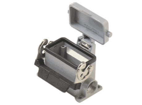 Surface mounting housings with 1 lever, size "57.27" insulated 830V, metal cover, Pg21 x 2, insulated 830V version, IP65