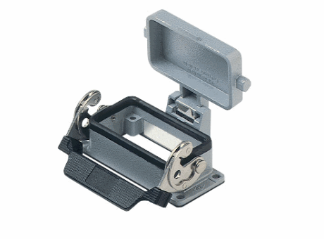 Bulkhead mounting housings with 1 lever, size "57.27" insulated 830V, metal cover, insulated 830V version, IP65