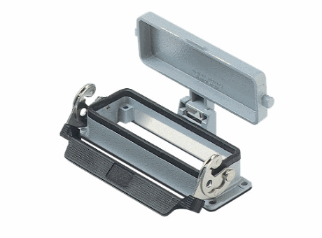 Bulkhead mounting housings with 1 lever, size "104.27" insulated 830V version, metal cover, insulated 830V version, IP65