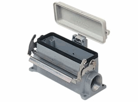 Surface mounting housings with 1 lever, size "44.27", plastic cover, Pg16 x 2, C7/CV enclosures, V-Type lever version, IP65