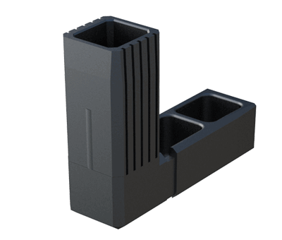 ISC Plastic Parts - Free CAD models - 2 TUBES ELBOW CONNECTOR WITH ...