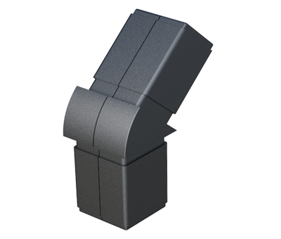 Isc Diffuser Connector ISC Plastic Parts - 免费 CAD 模型 - 2 TUBES ANGLE CONNECTOR WITH VISIBLE ...