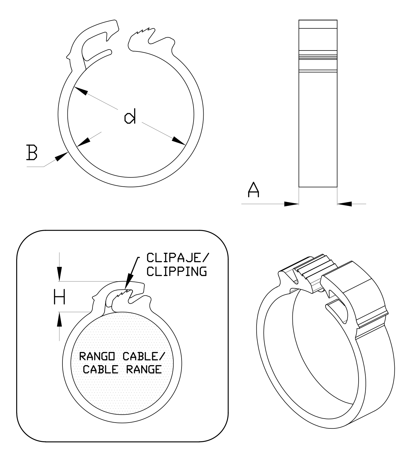 ISC Plastic Parts - Free CAD models - HOSE CLAMP - MAE - TraceParts
