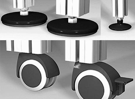 Equipment bases and Guide rollers
