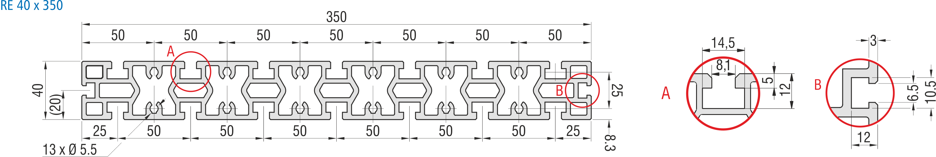 isel Germany GmbH - Free CAD models - Rectangular profiles RE - TraceParts