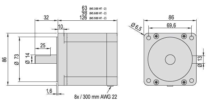 Masszeichnung MS 300/600/900 HT-2